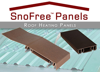 Heated panels for roof de-icing system