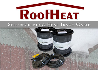 Self-regulating heat trace cable for metal standing seam roofs