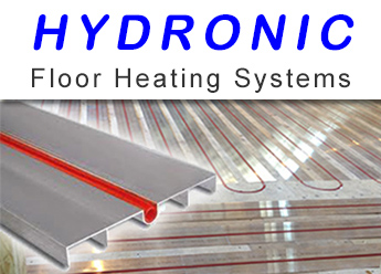 Hydronic floor heating systems for warming bathroom floors