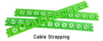 Radiant floor heating cable strapping