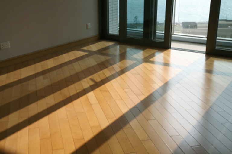 Radiang floor heating system being installed