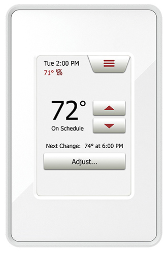 Radiant floor heating system thermostat