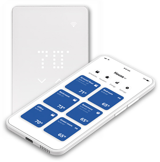 Radiant floor heating system thermostat