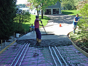 Heated driveway installation