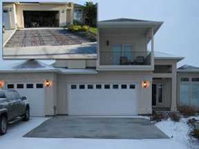 Snow melting system installed in driveway