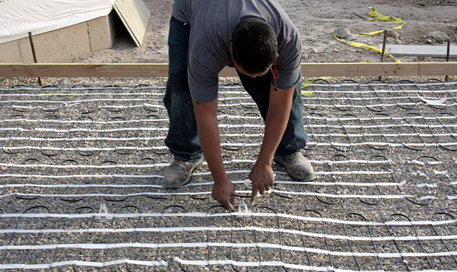 Installing a radiant heated driveway