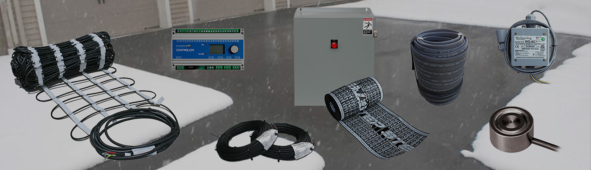 Snow melting system components Order now banner