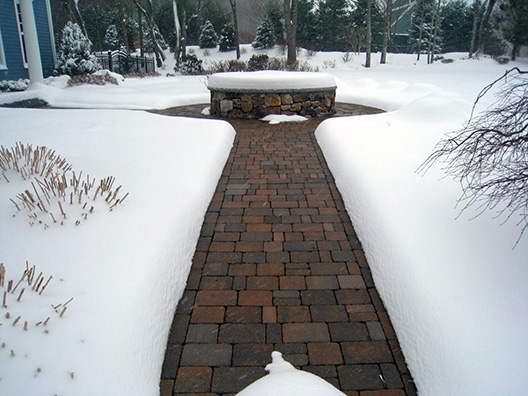 ClearZone heat cable installed for heated paver walkway.