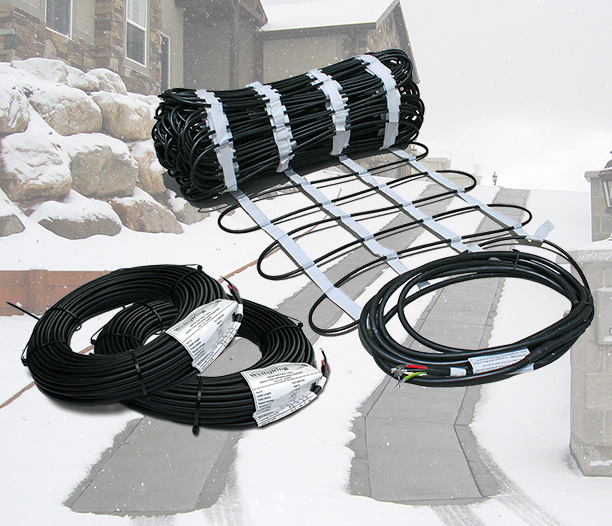 A heated driveway and ClearZone heating cable and mats