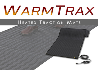 Portable heated snow melting traction mats