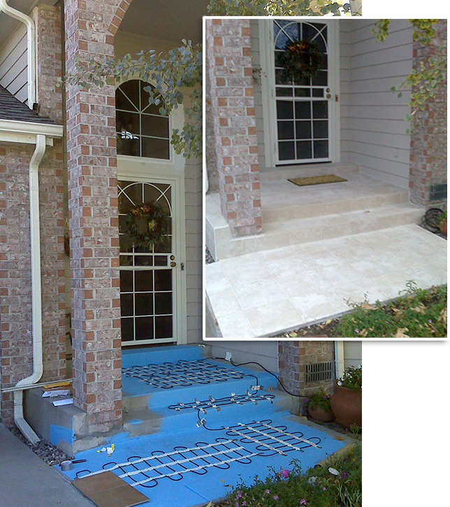 Installation of a heated patio