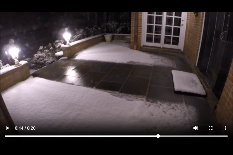 Radiant heat snow melting system time lapse video