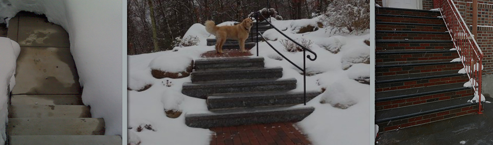 Heated outdoor steps banner