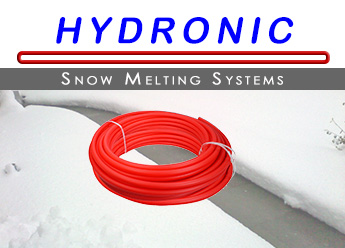 Hydronic snow melting system for heating sidewalks