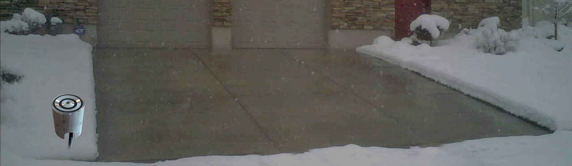 Automated heated driveways in-ground snow sensor banner
