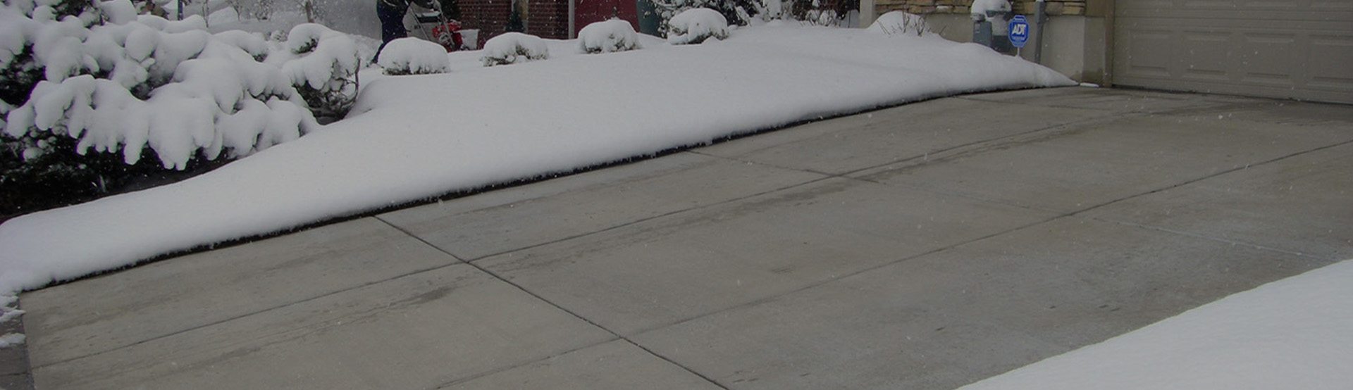 Radiant heated driveway after snowstorm