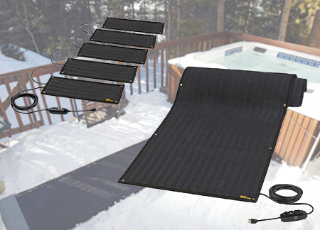 Portable heated traction snow melting mats