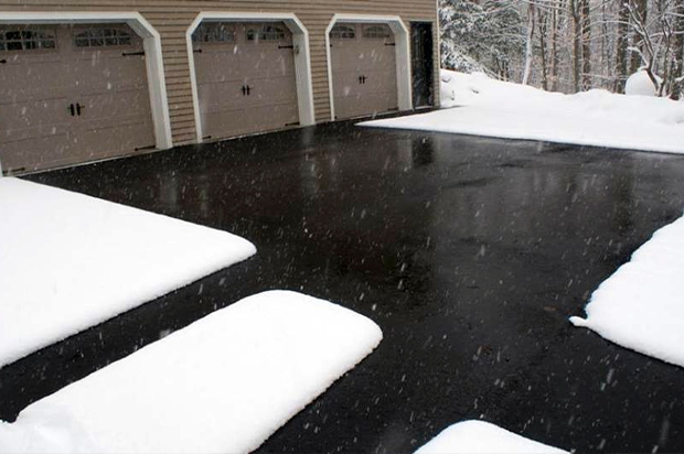 Heated asphalt driveway and walkways