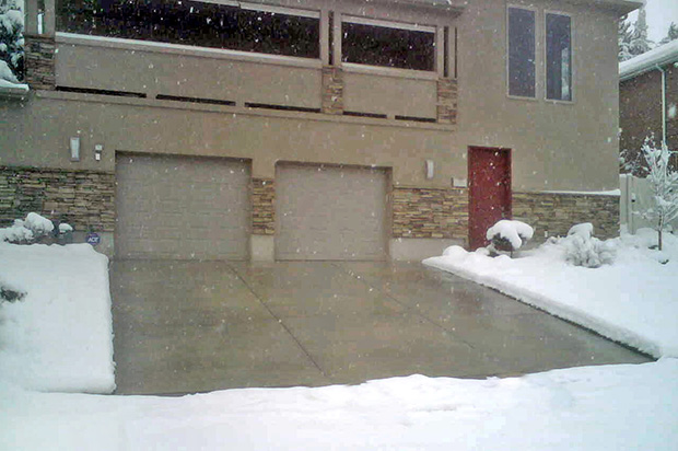 Heated paver driveway