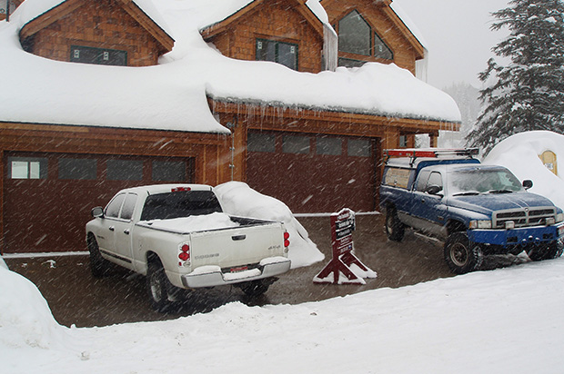 Heated driveway during a showstorm