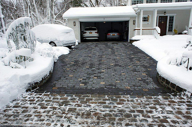 Heated paver driveway
