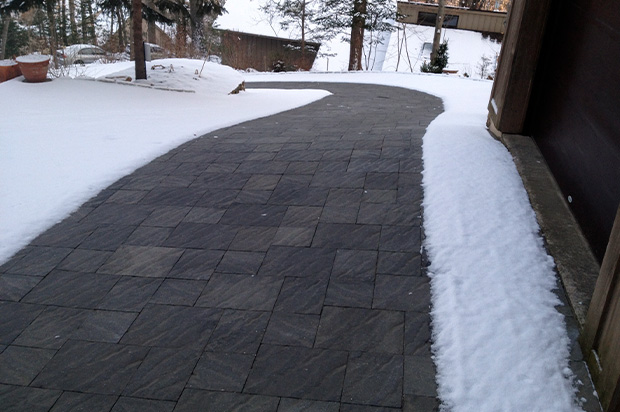 Heated paver driveway