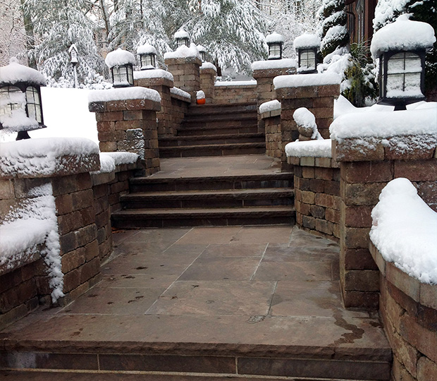 Heated paver steps and sidewalk