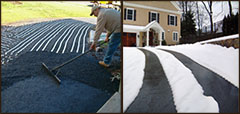 Asphalt heated driveways.