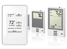 ComfortTile thermostat for radiant floor heating system.
