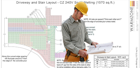 Professional radiant heating system design and layout services.